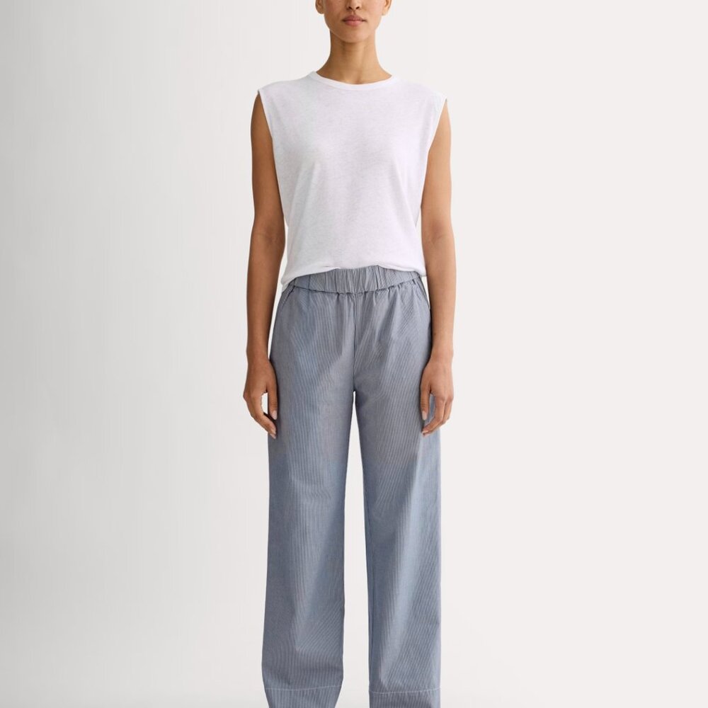 NWT Everlane Easy Pant in Dark Denim Pinstripe